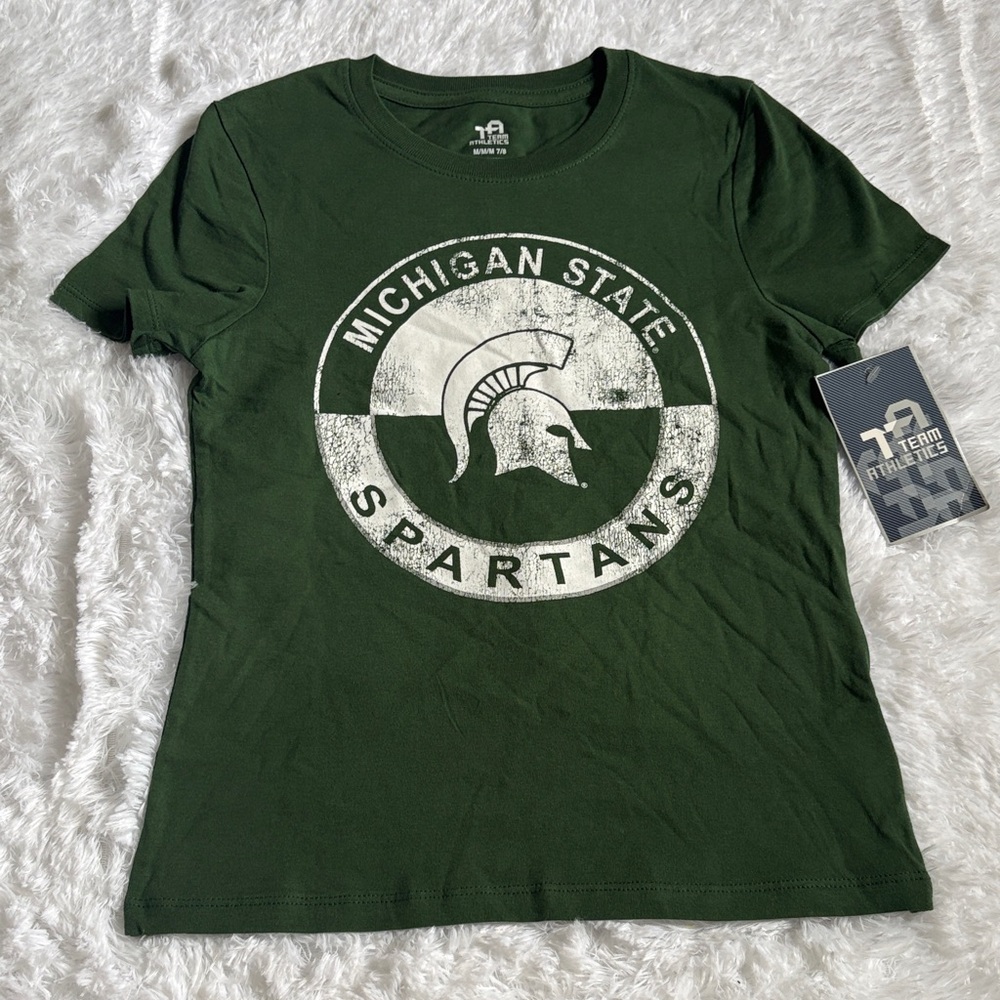 NWT Team Athletics Michigan State Spartans Green
100% Cotton T-Shirt Youth 7/8
